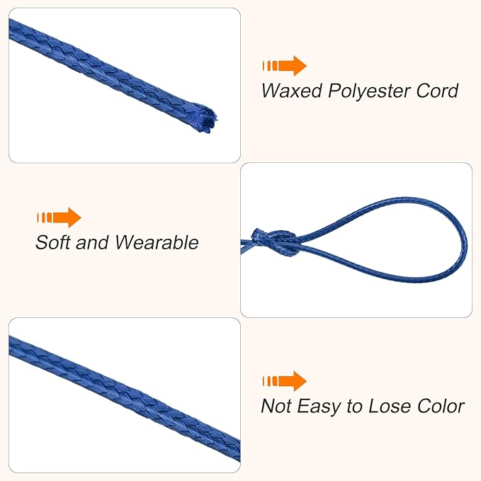 MECCANIXITY Waxed Cord 1.5mm Waxed Polyester Cord 175 Yard Wax String - Image 3