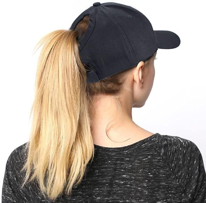 High Ponytail Baseball Hat - Women Messy Bun Hat, Sun Protection Ponycaps Retro Cap