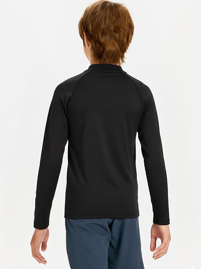 DEVOROPA Youth Boys Compression Thermal Shirt Long Sleeve Kids Fleece Baselayer Soccer Baseball Undershirt Slim/Regular/Husky
