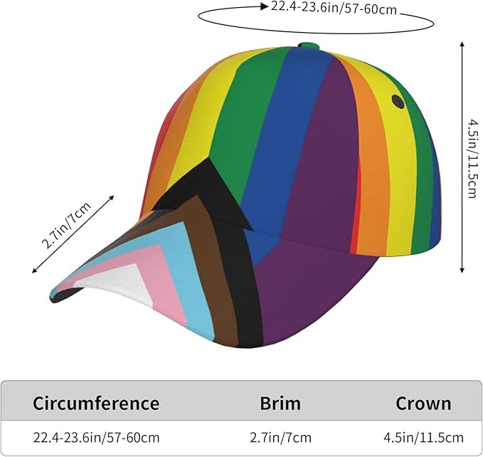 LGBT Gay Pride Rainbow Hat Men Women Baseball Cap Adjustable LGBT Trucker Hat Unisex Style Headwear Hats