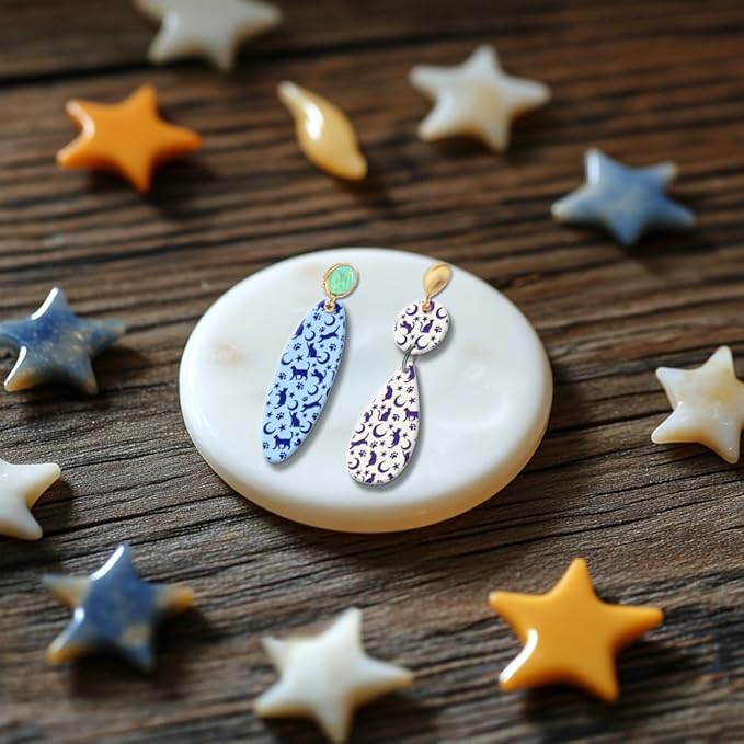 CHGCRAFT Cat Polymer Clay Texture Sheets Moon Stars Texture Stamp Sheets - Image 5