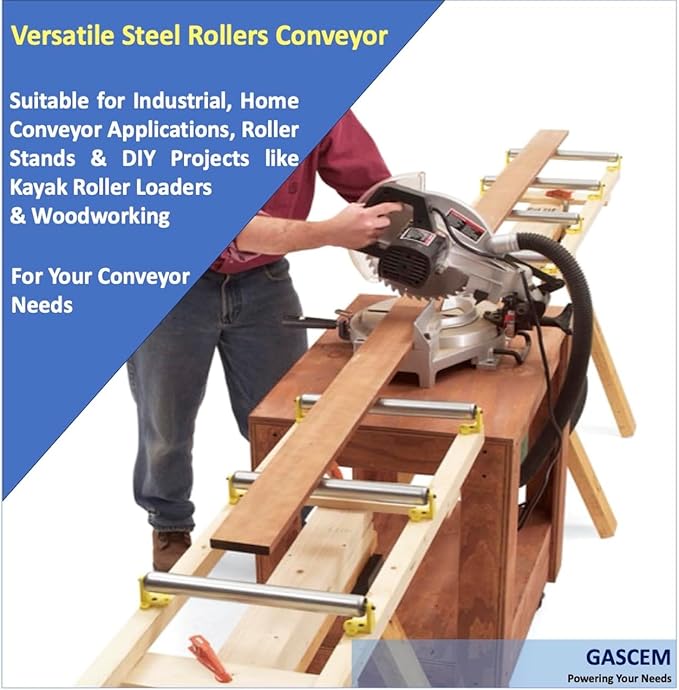 Pack of 2 10"BF Long Roller and Bracket l 1.5"Ø Galvanized Steel Conveyor - Image 6