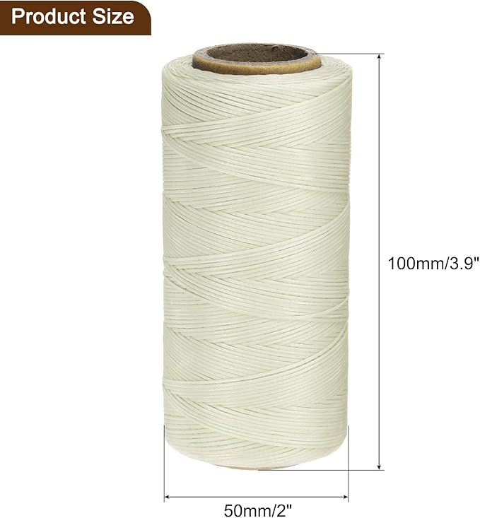 uxcell 150D 0.8mm Flat Waxed Thread 284 Yards Polyester Leather Sewing Waxed - Image 2