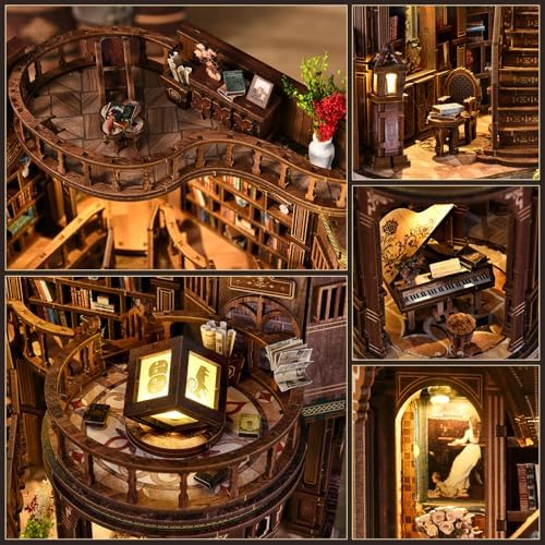 DIY Book Nook Kit for Adults, Miniature House Kit, Dream Bookstore
