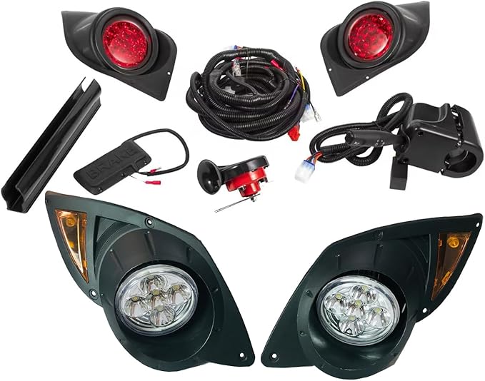 Golf Cart Light Kit Compatible with Yamaha G29 Complete Ultimate LED Light Kit with Turn Signals, Hazard Flasher, Horn and Brake Fits Yamaha G29 Drive 2007+ Electric