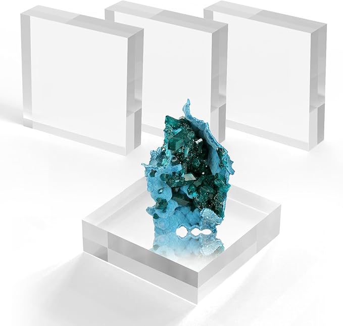Acrylic Blocks 3 X 3 X 1 Inch 4 Pcs Acrylic Base Stand by Unknown