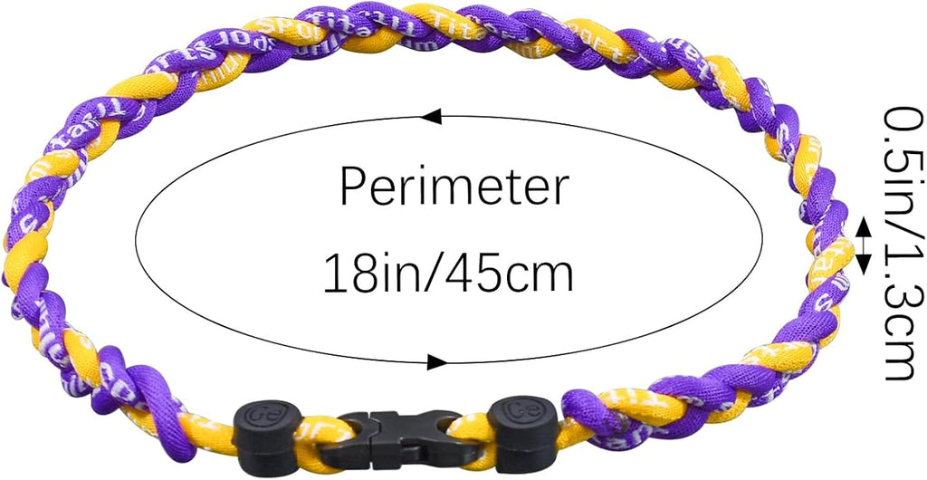 18inch Baseball Necklace,Fashion Tri-Braided Rope Tornado Necklace for Sports Fan