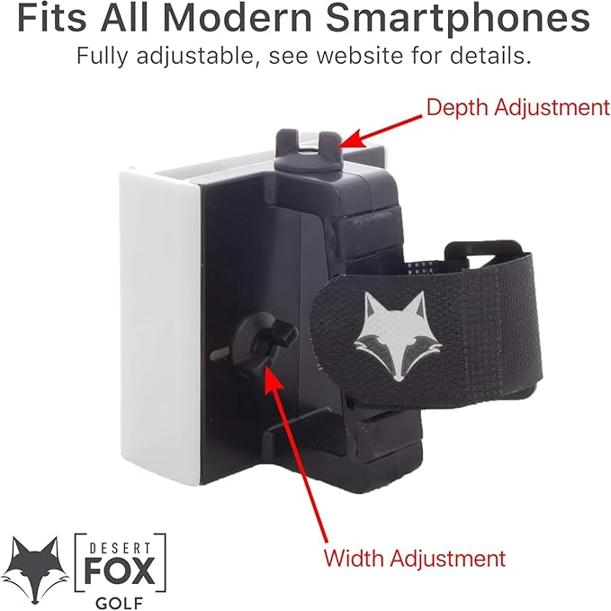 DESERT FOX GOLF Phone Caddy – American Flag Golf Cart Phone Holder – Secure Velcro Mount, One-Hand Access, Universal Fit, Patriotic Golf Accessories (Green Line)