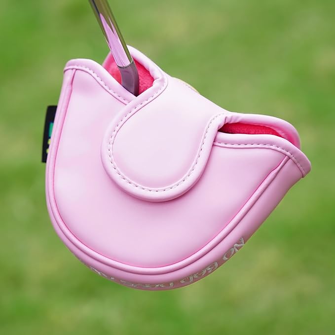 mytag Golf Head Covers Pink, No Bad Days On The Course Golf Club Covers Driver Fariway Hybrid Headcover for Women Girls