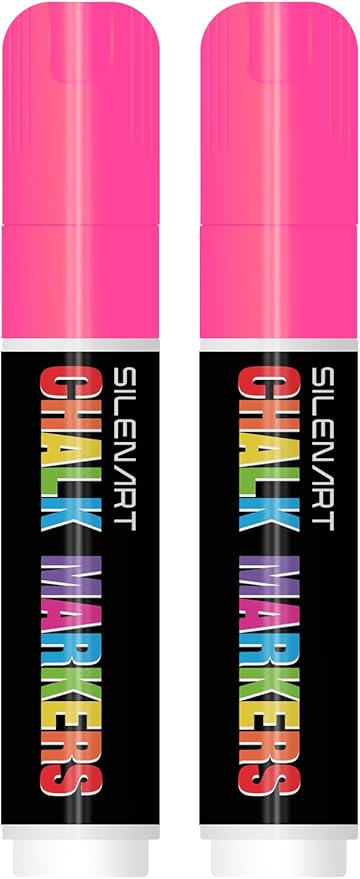 SILENART Liquid Chalk Markers Pink - 15mm Jumbo Tip Car Marker - Wide Thick by SILENART-THEARTOFSILENCE