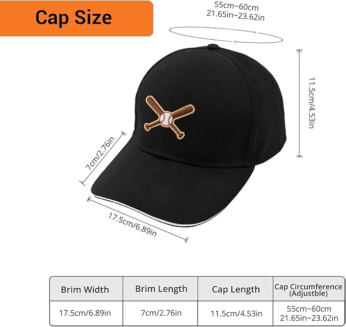 Embroidered Baseball Cap for Men Women, Breathable Cotton Adjustable Hat, Various Patterns for Casual Daily Outfits