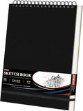 9" x 12" Sketch Book, Top Spiral Sketchbook Hardcover, 68lb Drawing Paper Pad & by Ankkol