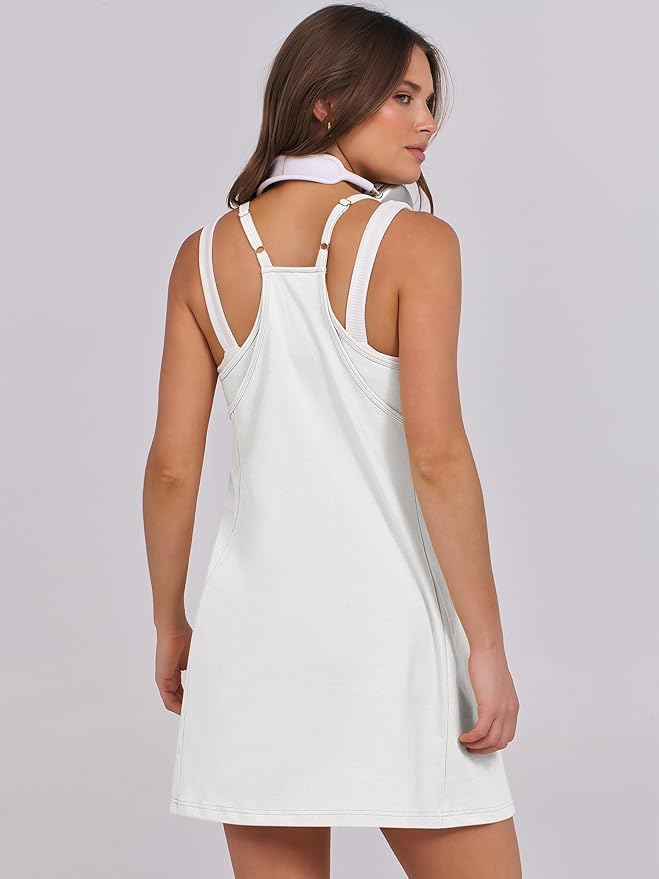 ANRABESS Women Summer Dress 2026 Beach Vacation Outfits Tennis Athletic Workout Romper Dress Built in Shorts Travel Clothes