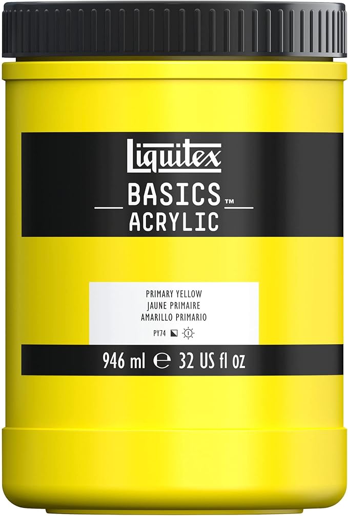 Liquitex BASICS Acrylic Paint, 946ml Jar, Primary Yellow by Liquitex