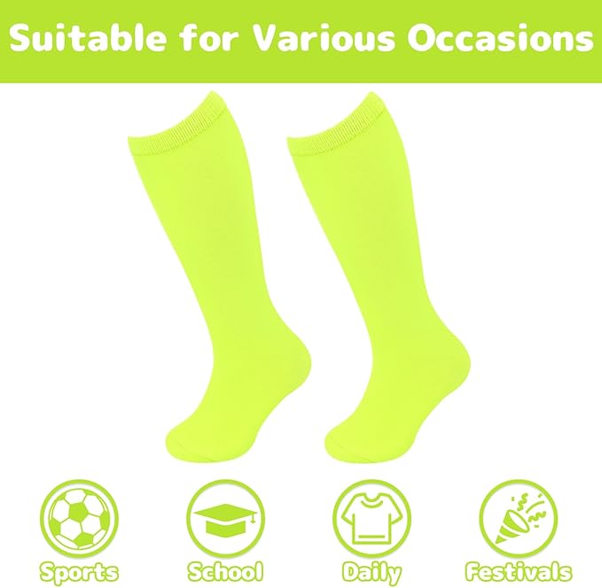 Olreco 1 Pack Toddler Kids Youth Soccer Socks Girls Boys Baseball Socks Youth Knee High Softball Football Accessories Cotton