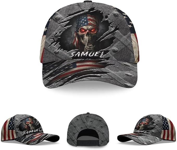 Baseball Cap for Men Women, Skull Cap for Men, Skeleton Gothic Horror Adjustable Strap Sports Soft Caps Outdoor
