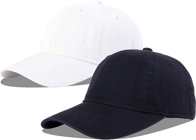 LANGZHEN Unisex Baseball Cap 100% Cotton Fits Men Women Washed Denim Adjustable Dad Hat
