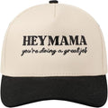 MIRMARU Two-Tone Vintage Canvas Trucker Hats for Men & Women, Adjustable Size Baseball Caps with Trendy Embroidered Design