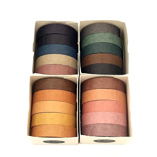 20 Rolls Washi Tape Set, 10 mm x 5m Decorative Colored Masking Tapes - Image 5
