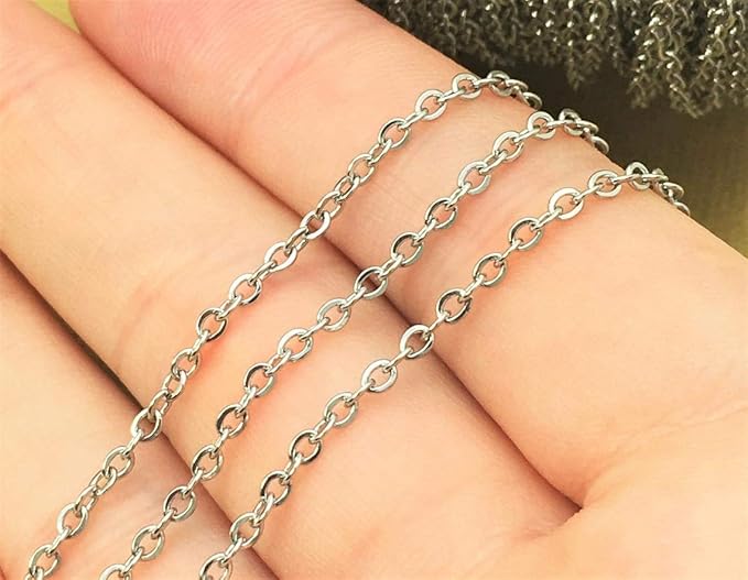 Wholesale 12 PCS Genuine Stainless Steel Cable Chain Necklace Chains Bulk - Image 7