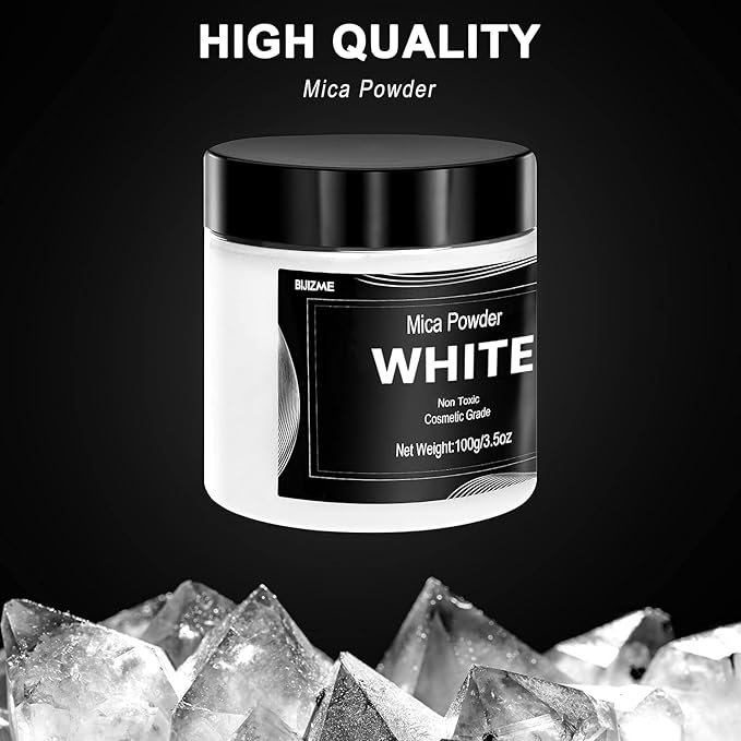 White Mica Powder Pigment -Cosmetic Grade Metallic Mica Powder - Image 3