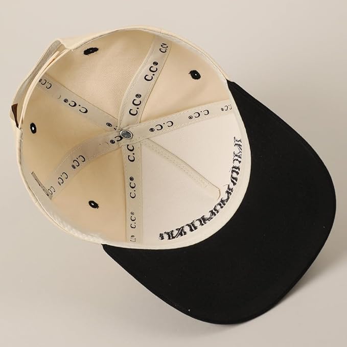 MIRMARU Two-Tone Vintage Canvas Trucker Hats for Men & Women, Adjustable Size Baseball Caps with Trendy Embroidered Design