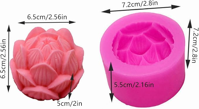 Lotus Flower Silicone Soap Mold Candle Mold Fondant Chocolate Cake Candy Mould - Image 2