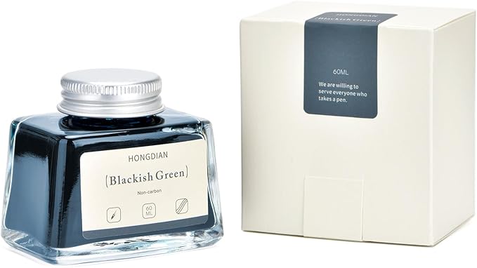 Asvine Hongdian Fountain Pen Bottled Ink Blackish Green, 60ml Fountain Pen - Image 2