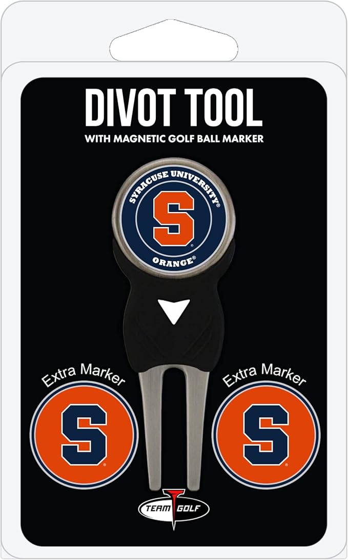 Team Golf NCAA Divot Tool with 3 Golf Ball Markers Pack, Markers are Removable Magnetic Double-Sided Enamel