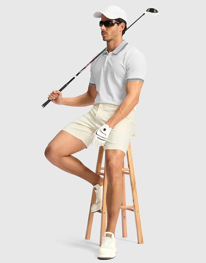 G Gradual Men's Golf Dress Shorts 5"/ 7"/ 9" Stretch Casual Work Flat Front Shorts for Men with 3 Pockets Quick Dry