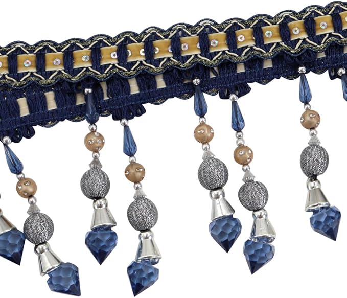 3yards Beading Fringe Trimming Long Beads Tassel Curtain Trim Ribbon Trim - Image 3
