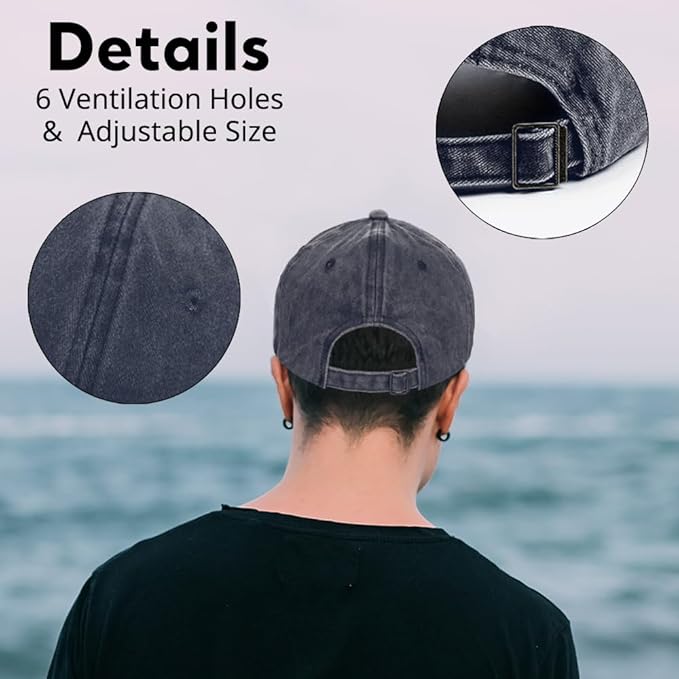 Humor Saying Adjustable Washed Cotton Baseball Cap, Funny Retro Trucker Hat Gift for Men Women Dad Husband Coworker