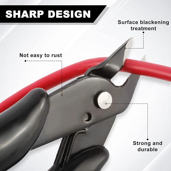 YaeCCC 10 Pack Wire Cutters Black Diagonal Cutting Pliers - Image 2