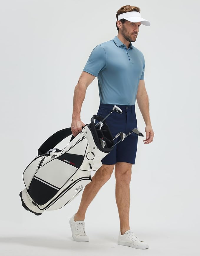 Mens Polo Shirts Short and Long Sleeve Casual Solid Stylish Dry Fit Performance Designed Collared Golf Polo Shirts for Men