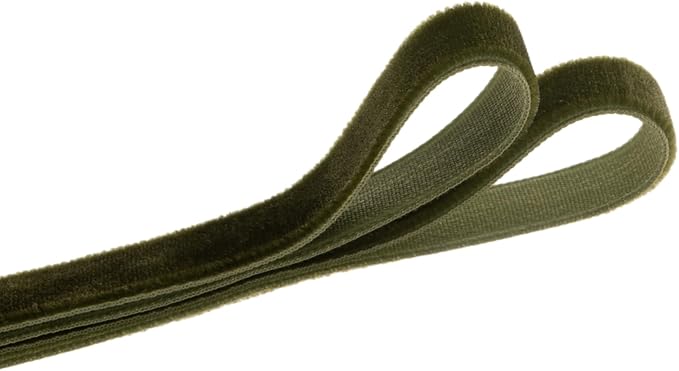 Vintage Moss Green Velvet Ribbon Christmas Ribbon - Image 2