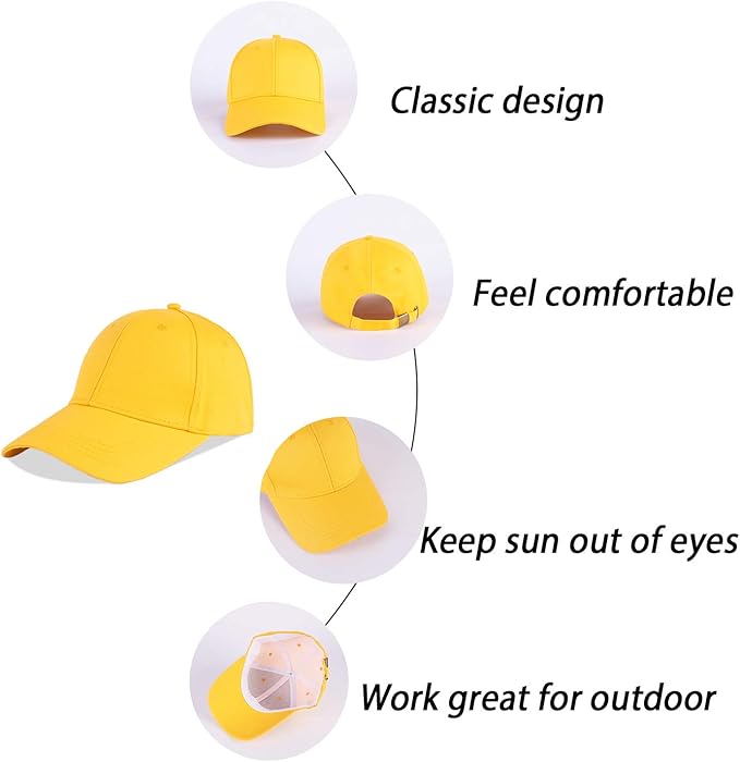 LANGZHEN Unisex Baseball Cap 100% Cotton Fits Men Women Washed Denim Adjustable Dad Hat
