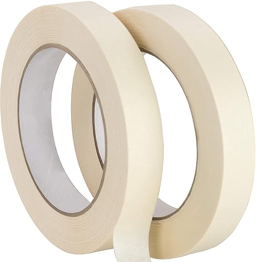 No-Residue 1 Inch, 60 Yard Masking Tape 2 Pk. Easy-Tear, Pro-Grade Removable by Unknown