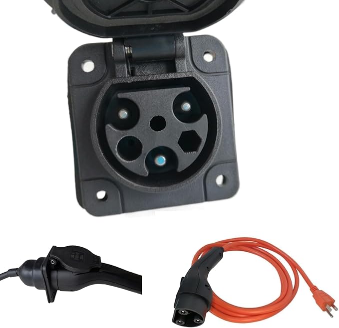 JOEEGO Charging Power Cord Assembly Compatible with Evolution EV Golf Carts, 30A 110V~220V, Replaces OEM# 2.04.0620 (Orange 10ft Plus)