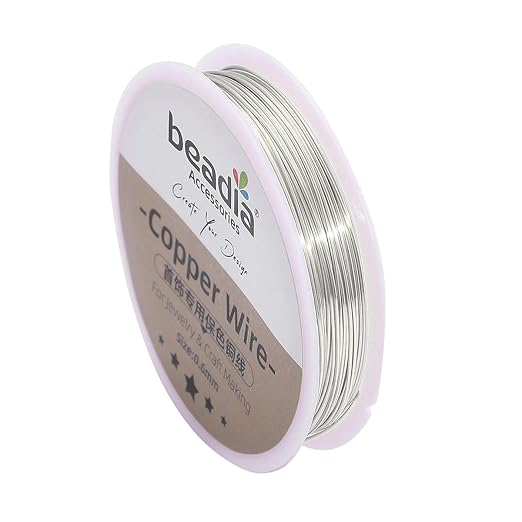 Silver Copper Wire 0.6mm Bead Cord by Beadia
