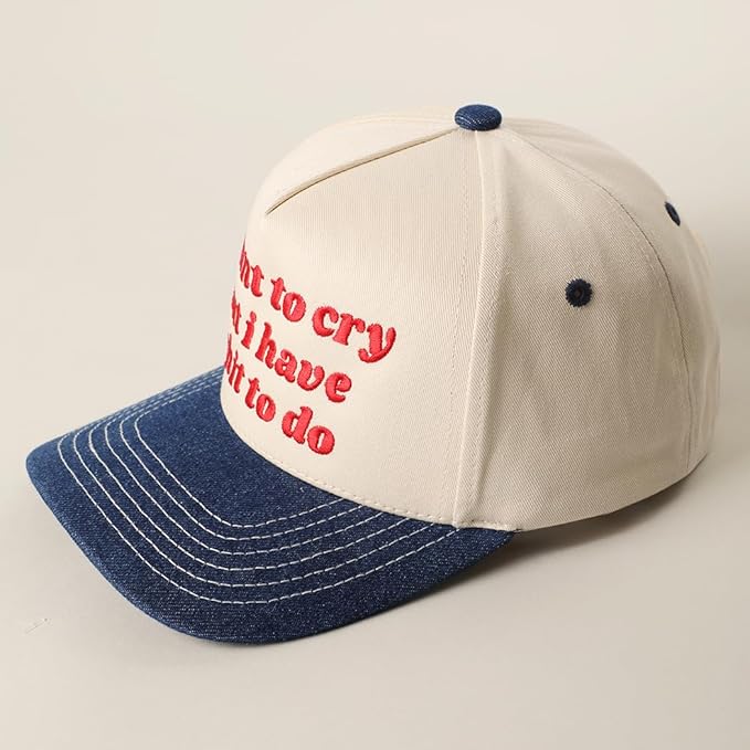 MIRMARU Two-Tone Vintage Canvas Trucker Hats for Men & Women, Adjustable Size Baseball Caps with Trendy Embroidered Design