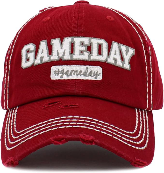 Funky Junque Distressed Vintage Baseball Cap - Embroidered Patch Women's Hat - Holiday, Lifestyle & Patriotic Designs