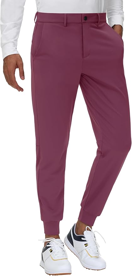 JWM Men's Stretch Golf Joggers Pants with Belt Loops - 29" 34" Slim Fit Tapered Casual Business Travel Dress Work Sweatpants