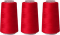 Sewing Thread Cone Set, 3 Pack Serger Thread, 3000 Yards Each, All Purpose by Unknown