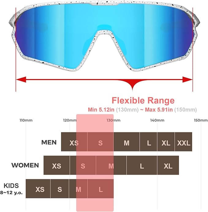 Youth Baseball Polarized Kids Sunglasses for Boys Girls Age 6-12 with Carrying Case Cycling Softball Padel Lightweight