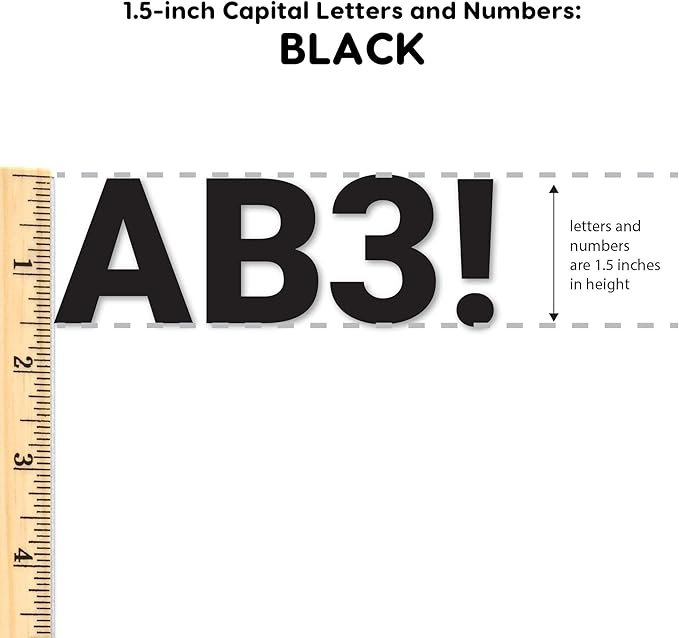FreshCut Crafts 636 Pcs 1.5 in. Black Bulletin Board Letters & Numbers - Image 3