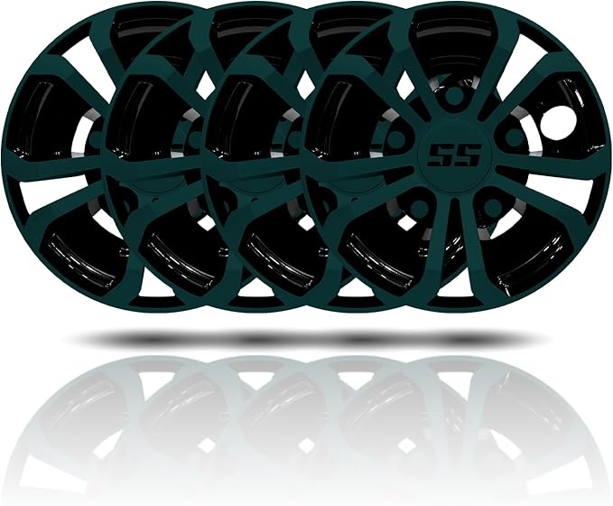 Golf Cart SS Wheel Covers Hub Caps for EZGO Club Car Yamaha, 8 inch Golf Cart Hub Caps, Set of 4 Wheel Covers