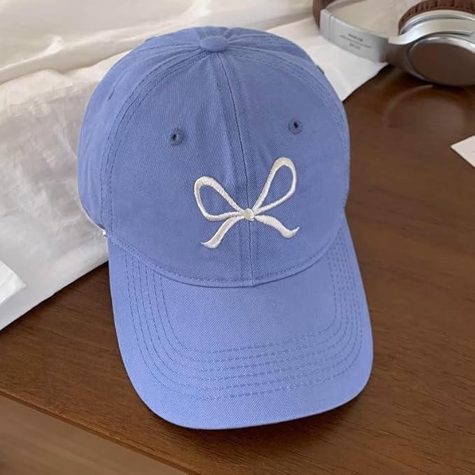 Trendy Bow-Tie Baseball Cap for Women and Men Trucker Hats Y2k Adjustable Fashion Sun Hat with Visor for Hiking & Travel