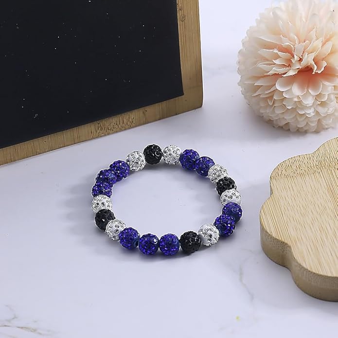 Baseball Bracelet for Women Men Baseball Mom Accessories Essentials Stuff Sparking Bead Bracelet Jewelry Baseballs Sport Fan Bracelet for Sports Game Team