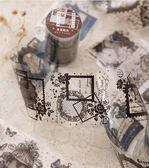 3pcs Vintage Lace Tape Cutout Art Lace Black White Stickers Roll Sticker PET - Image 2
