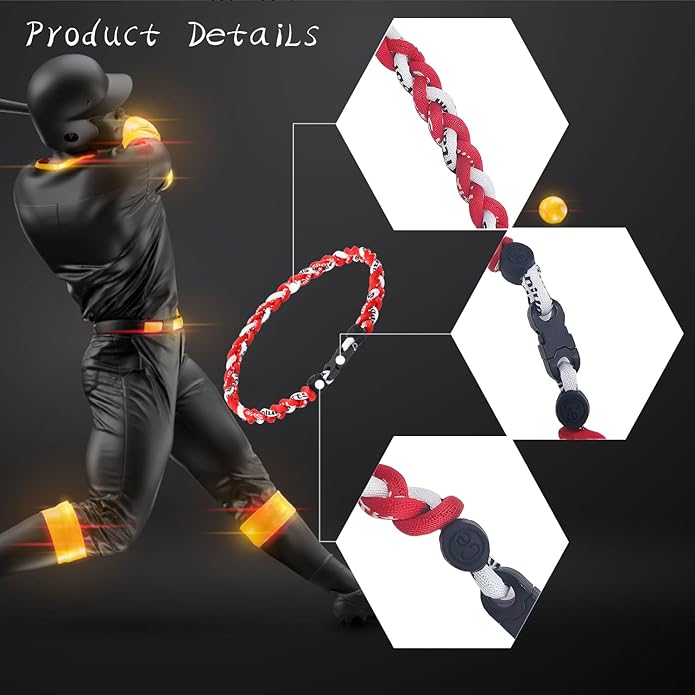 18inch Baseball Necklace,Fashion Tri-Braided Rope Tornado Necklace for Sports Fan